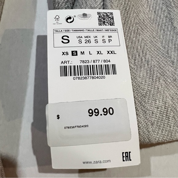 Zara Gray Herringbone Frock Coat Size Small - Picture 6 of 6